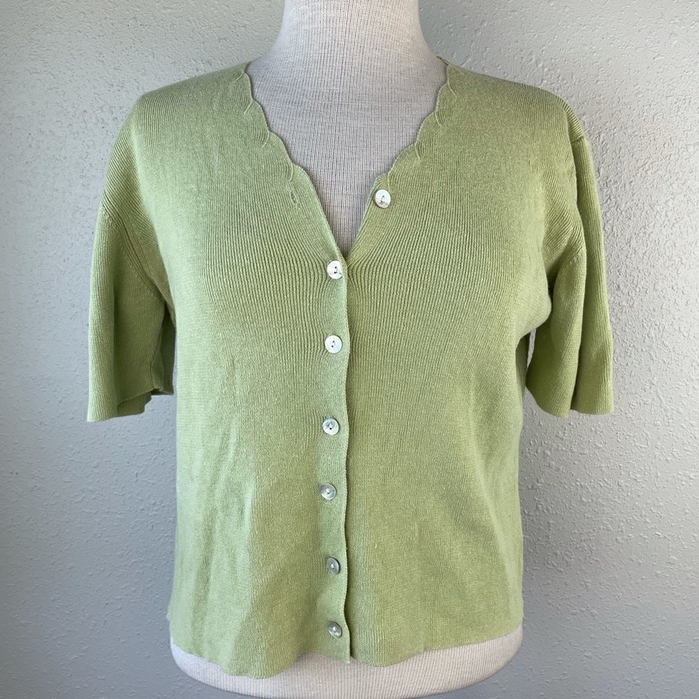 Victoria Holley Cropped Cardigan Sweater Size M